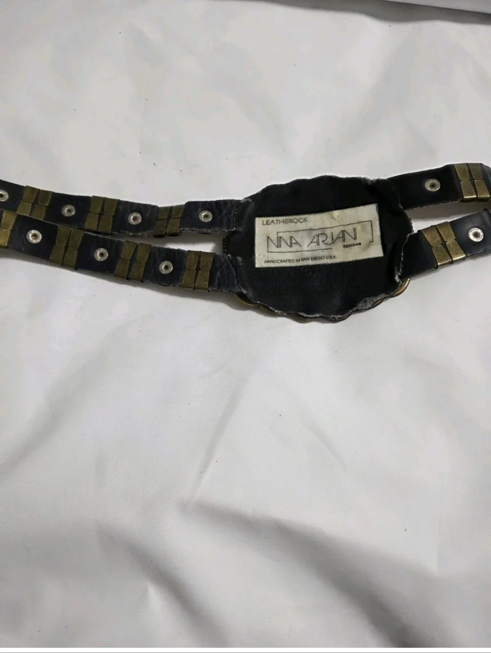 Vintage Rare Nina Arjani Handcrafted Leatherock Wide Belt